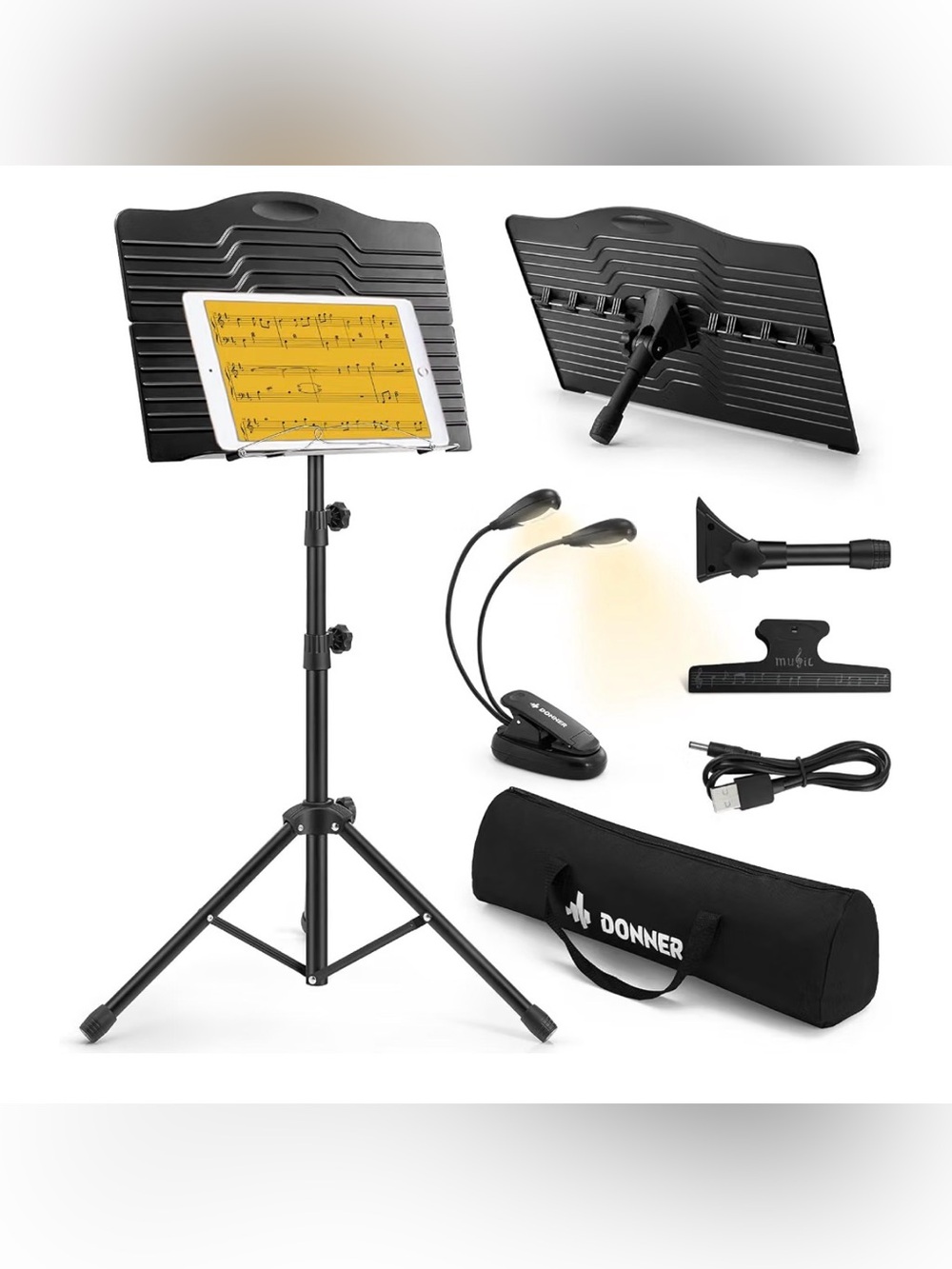 Donner DMS-1 Sheet Music Stand with Light & Carrying Bag – New in Box!!!